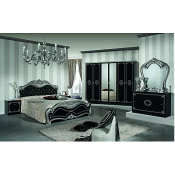 Sypialnia Lux 6D/160 tapicer.czarno-srebrna